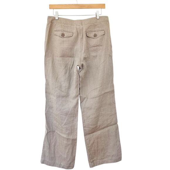 Sandro Tan 100% Linen Pants Sz 6 - Picture 4 of 4